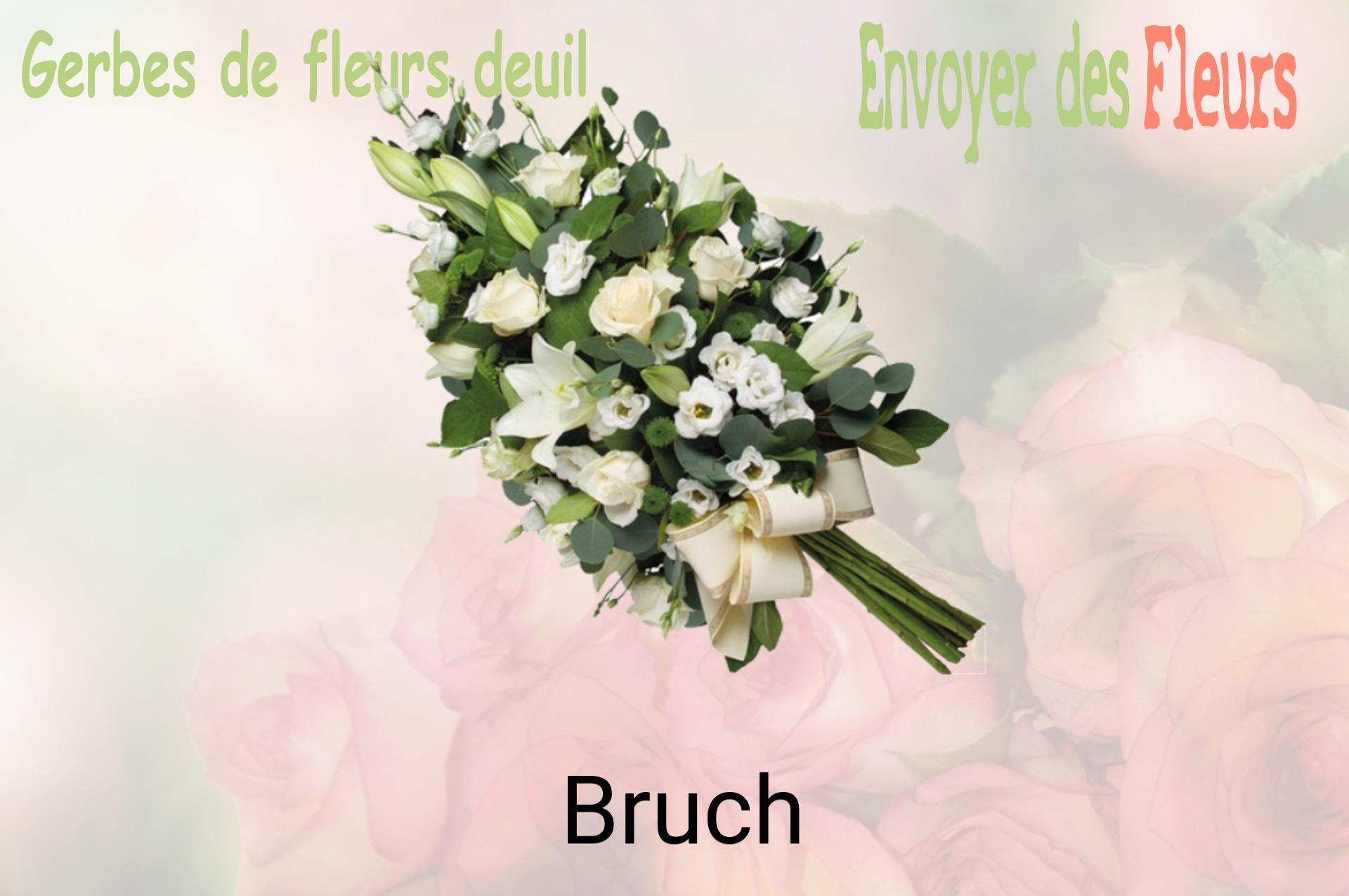 Gerbe de fleurs de deuil livrée à Bruch